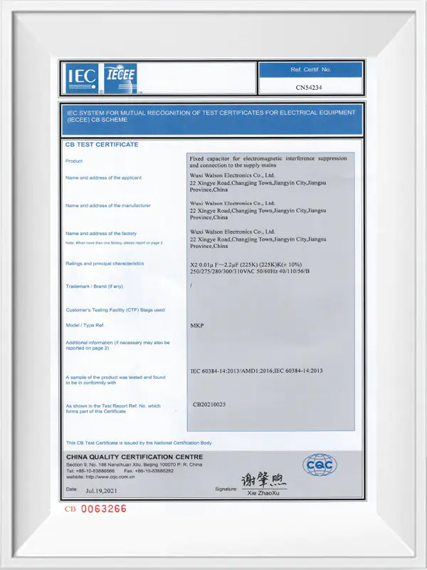Safety Certificate CB